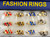 Wholesale Fashion Rings by the Dozen - Crystal Round