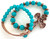 Wholesale Fashion Cross Bracelets by the Dozen - Turquoise & Rose Gold