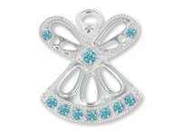 March Birthstone Angel Pin