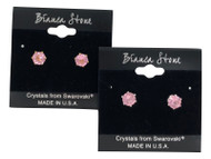 Bianca Stone Stud Earrings : Made with Swarovski Crystal : Rose