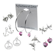 Reflections of Love Hoop Earring Collection with 6 Interchangeable Charms