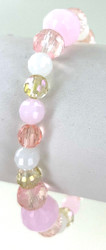 Wholesale Beaded Stretch Bracelets by the Dozen - Pink