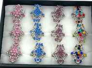 Wholesale Adjustable Rings by the Dozen - Crystal Points