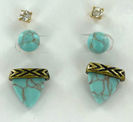 Wholesale Fashion Earrings - Turquoise Trio