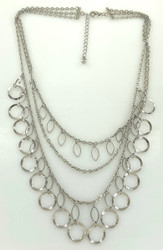 Wholesale Fashion Necklace by the Dozen - Silver Circles