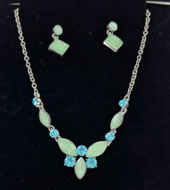 Wholesale Fashion Necklace & Earring Set by the Dozen - Aqua 