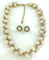 Wholesale Pearl Cluster Necklace and Earring Set