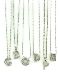 Wholesale Fashion Necklaces by the Dozen - Assorted Initials