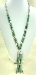 Wholesale Fashion Necklaces by the Dozen - Mint and Silver Tassel