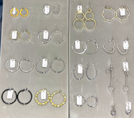 One of a Kind - Metal Hoop Earring Mix - 24 Pieces