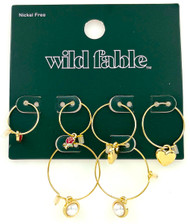 Wholesale Name Brand Earrings - Cherry Hoop Trio - 50 Pack