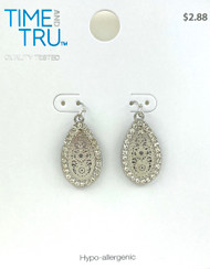 Wholesale Retail Ready Earrings by the Dozen - Time & Tru - Lace Tear Drop