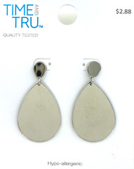 Wholesale Retail Ready Earrings by the Dozen - Time & Tru - Solid Silver Tear Drop