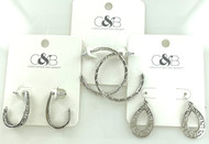 Wholesale Carded Silver Earrings by the Dozen