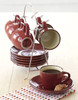 Imusa A120-22122 Espresso Cup Sets 6 Chrome Storage Rack 12 pcs Brown-Espresso Cups-Porcelain Cup- ceramic cups-espresso set