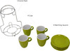 Imusa A120-22186  Espresso Cup Sets 4 Chrome Storage Rack 8 pcs Green/White-Espresso Cups-Porcelain Cup- ceramic cups-espresso set