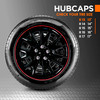 Hubcaps Wheel Covers 4 Set Black-Red Lip 13 inch