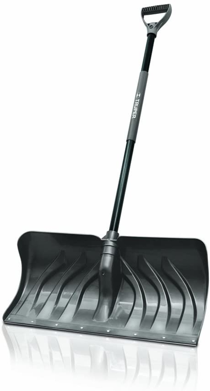 Truper 33818 24-Inch Snow Pusher/Shovel with D-Grip Handle and Blade Reinforced with Metal Strip