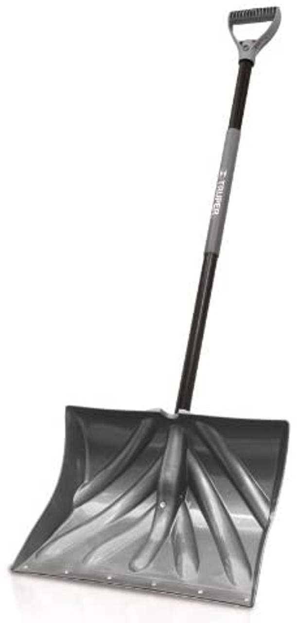 Truper 33814 18-Inch Snow Shovel with D-Grip Handle and Blade Reinforced with Metal Strip