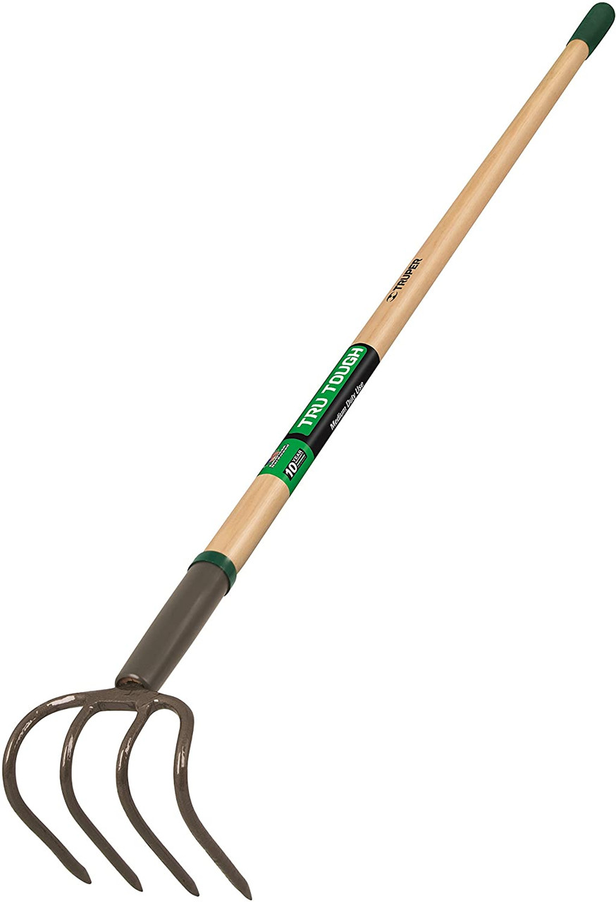 Truper 30024 Tru Tough 4-Tine Forged Cultivator 5-Inch Head 54-Inch Wood Handle