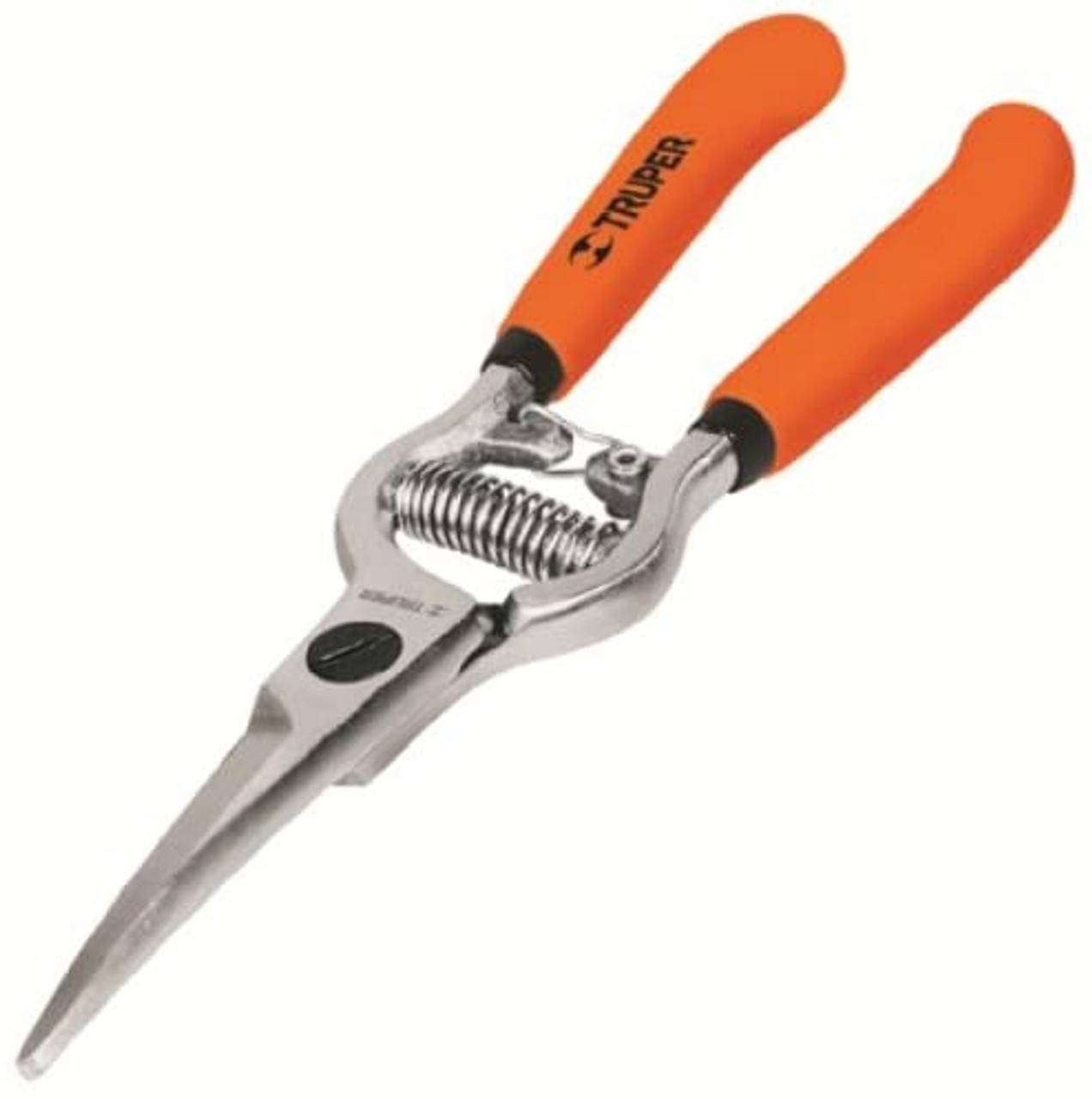 Truper 31554 8Inch Scissor Snip Head Bypass Pruner Drop Forged Blades ReCoil Spring, Soft Vinyl Handles