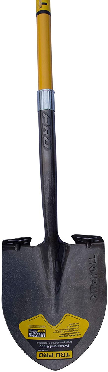 Truper 34104 Tru Pro Round Point Shovel 48-Inch Fiberglass Handle Extended Socket