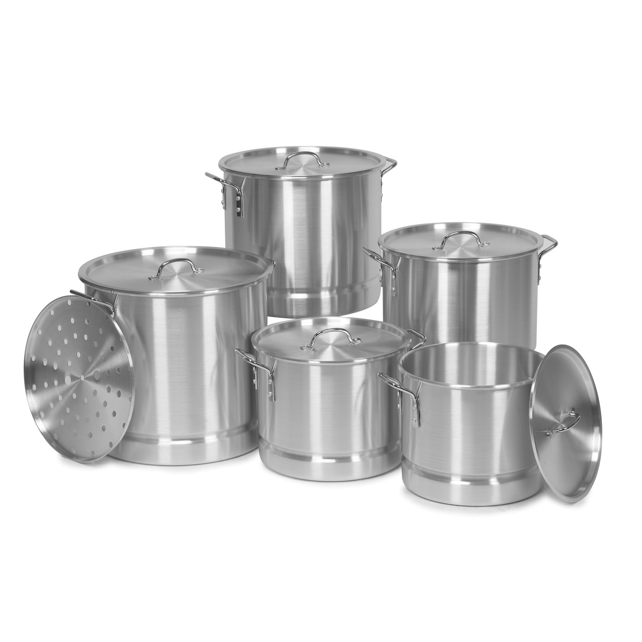 IMUSA IMUSA Aluminum Steamer with Lid 32 Quart, Silver - IMUSA