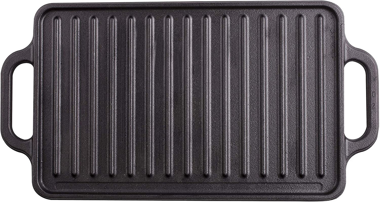 Victoria Victoria Cast Iron Reversible Rectangular Griddle, 12.5 x 7.5,  Seasoned in the Cooking Pans & Skillets department at