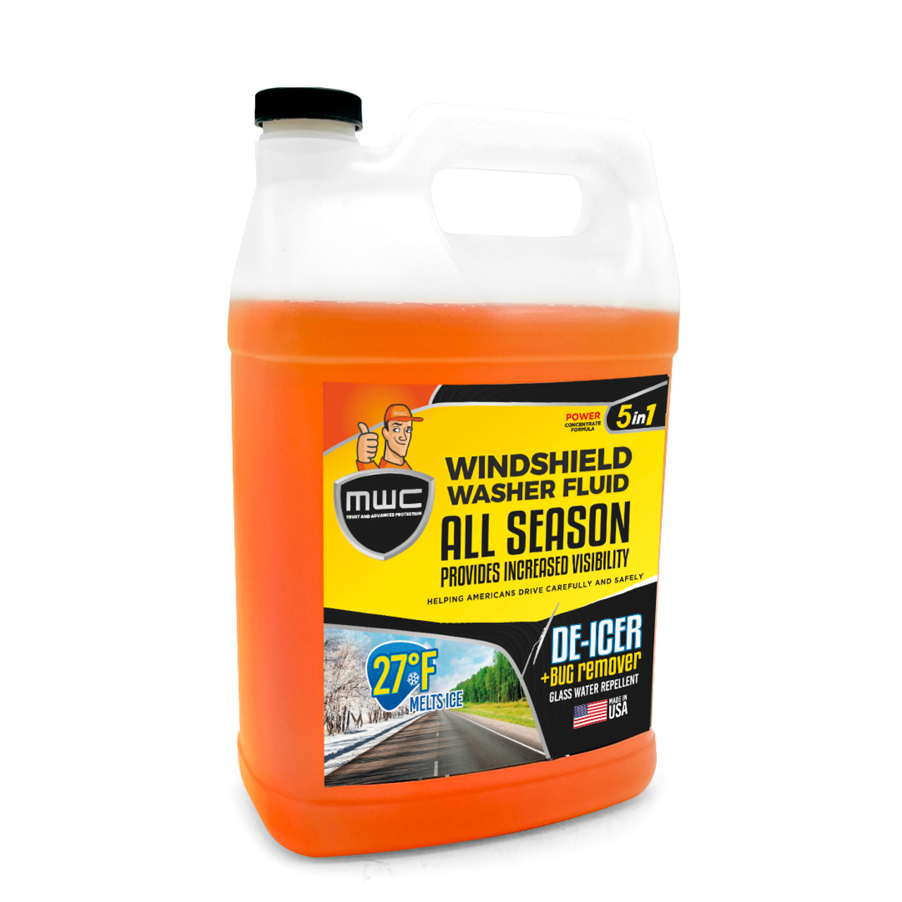 MWC 446931 Windshield Washer Fluid Clean + Remover Green 1 Gal (3.78 Liters)