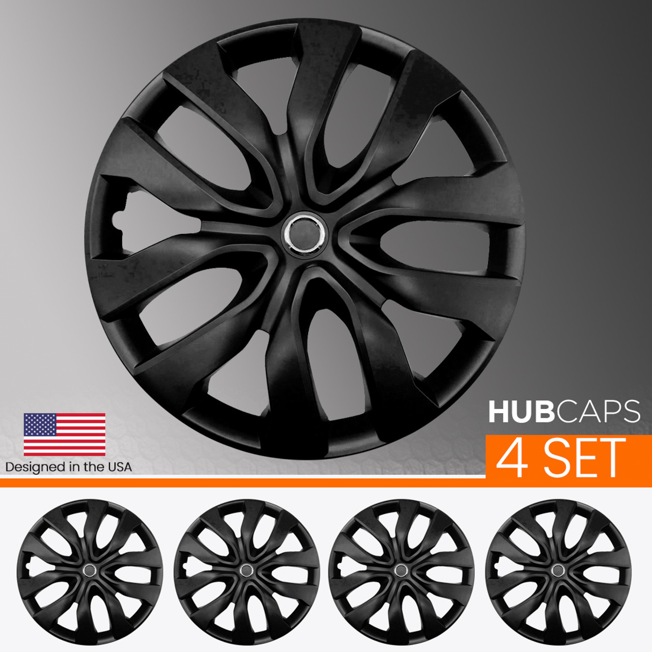 Michelin Alice Hub Caps 35.6 cm / 14 Inch Universal Wheel Trim Set of 4 for  Cars ABS Plastic Black / Silver