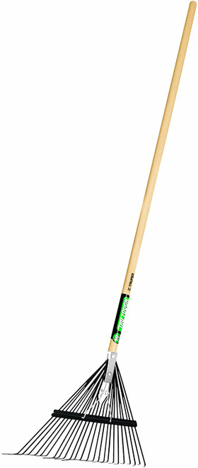 Truper 30480 Tru Tough Steel Leaf Rake 24-Inch Head Wood Handle 54-Inch