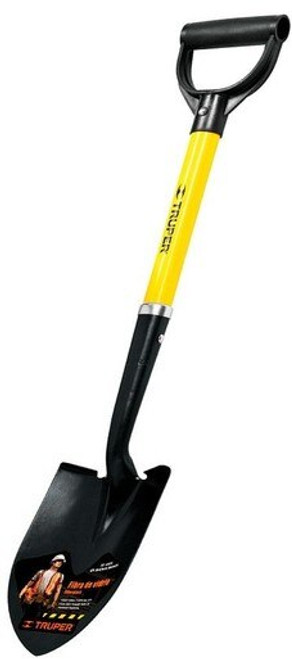 Truper 31205 Tru Pro Short D-Handle Round Point Shovel, 19-Inch Fiberglass, 20-Inch