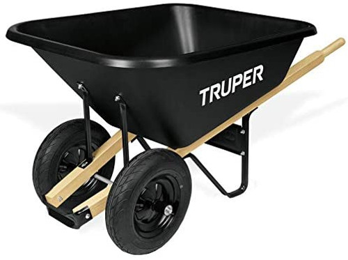 Truper Tru Tough 33611 / TP-8-8 ft3 Poly Tray Wheelbarrow, Block Tires