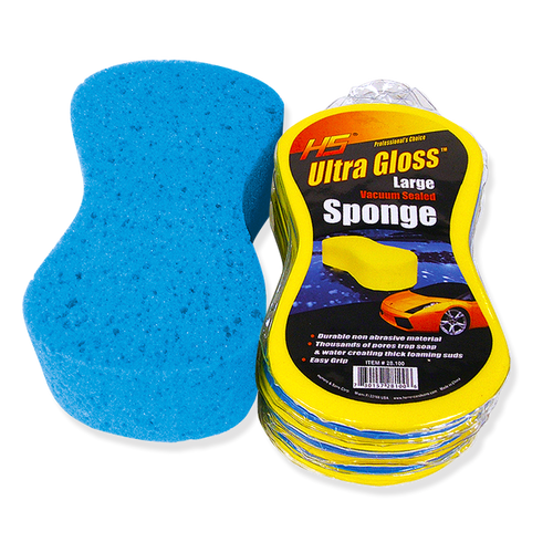 Ultra Gloss 28.100 Extra Large Sponge 24 PACK- cleaning sponge-Large Vacuum Sealed Sponge-non-abrasive sponge-car care-sponge for cleaning cars-cellulose sponge