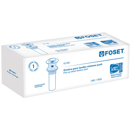 Foset  Against p / Washbasin with Overflow Push System Satin 1-1 / 4"