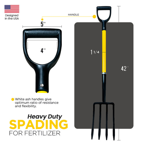 Pro Spading Digging Fork with Fiberglass D-Handle 30-Inch