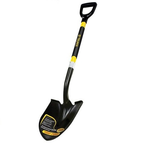 Truper 31205 Tru Pro Short D-Handle Round Point Shovel 19-inch Fiberglass 20-inch