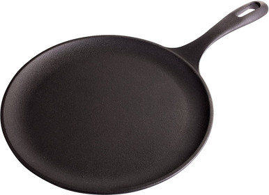 Victoria Cast Iron Round Pan Comal Pizza Pan, 10.5