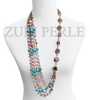 OSANYIN Turquoise -  Women crafted pink opal nugget and blue turquoise made in America 