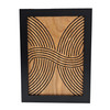 hand embroidery in wood contemporary home decor piece oyin black embroidery wall piece against white background by artist atinuke adeleke for dallas brand zuri perle