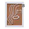 hand embroidery on wood line protrait of woman home decor piece white embroidery on brown wood against white background by dallas brand zuri perle d