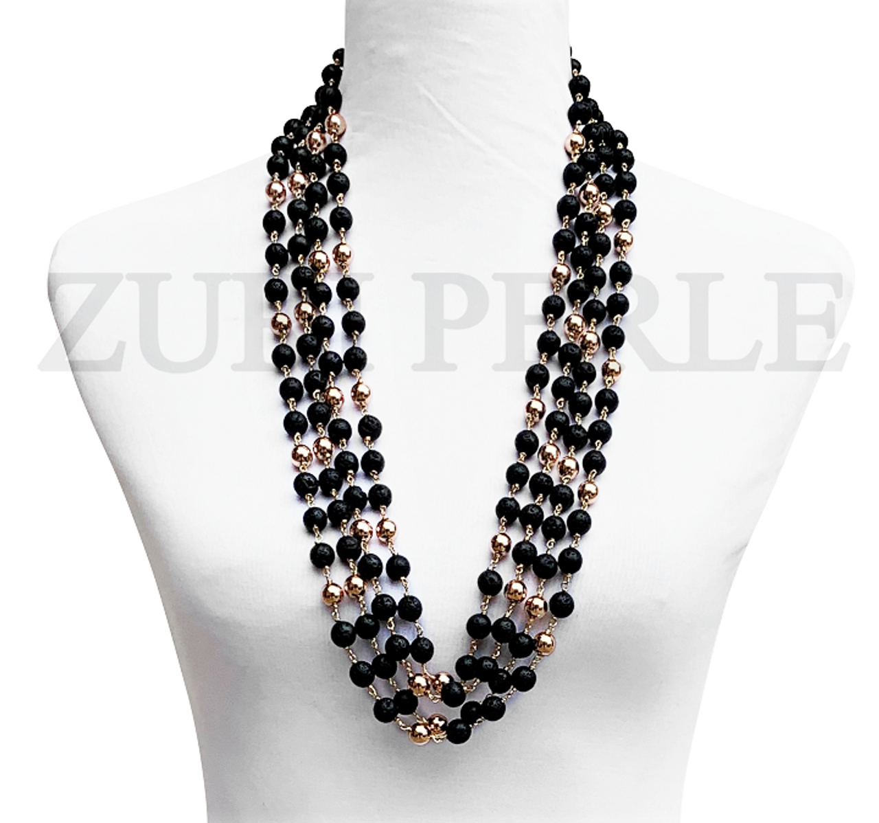 Long African Bead Necklace African Layering Statement 