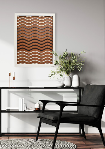 hand embroidery on wood home decor piece omi in blue white grey embroidery on wood in modern living room with black chair made by atinuke adeleke for dallas brand zuri perle hand embroidery on wood home decor piece omi in blue white grey embroidery on wood in modern living room with black chair made by atinuke adeleke for dallas brand zuri perle