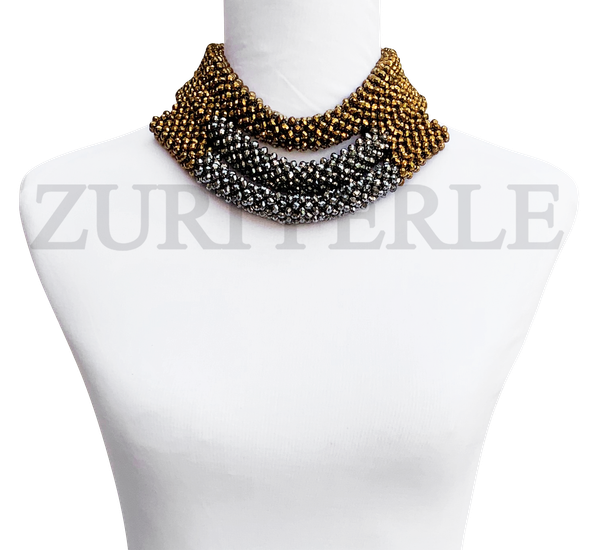 IGBOYA - Gold and Silver Crystal Necklace Handcrafted in USA