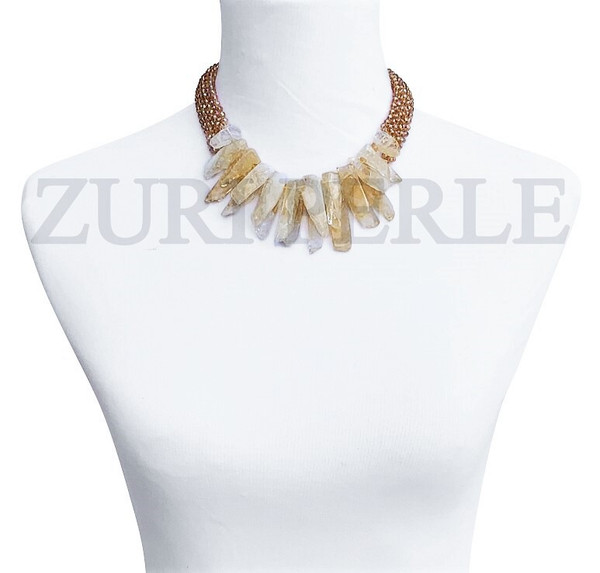 OSAN - Citrine stick Necklace Handcrafted in USA