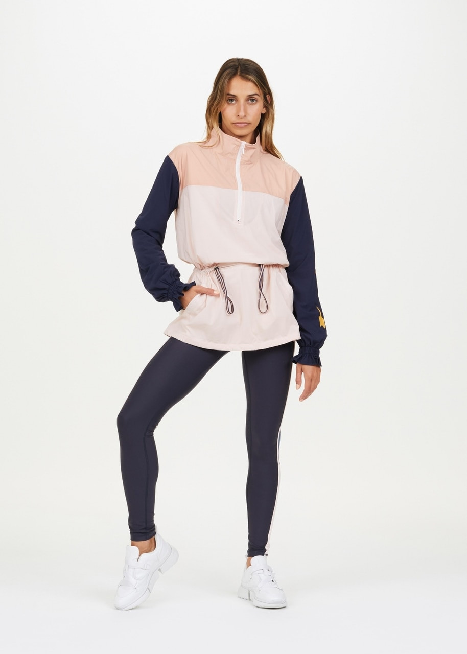 pink color block jacket