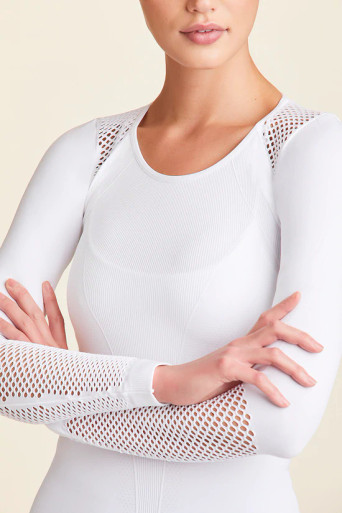 Seamless Mesh Long-Sleeve Top