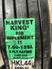 New Tire 7.60 15 Harvest King Rib Implement 8 Ply TL 7.60x15