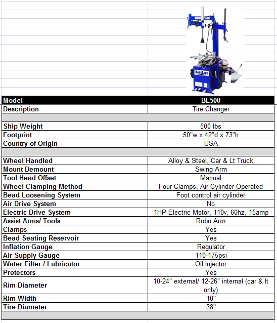 New Blue Tire Changer Machine Baseline By Coats 500 10 26 With Robo Arm Your Next Tire