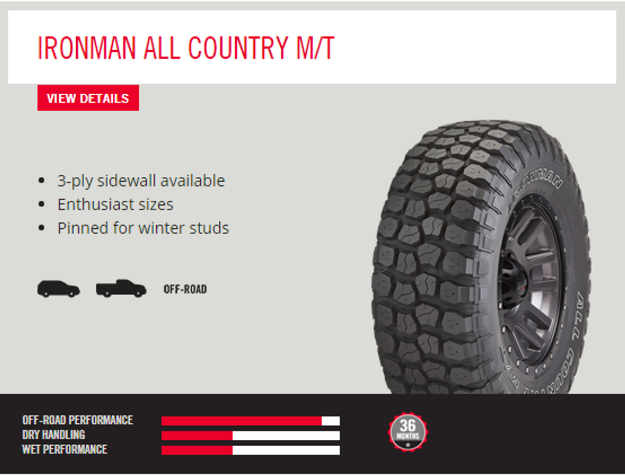 New Tire 285 75 16 Ironman Mud Mt 10 Ply Lt285 75r16 Your Next Tire